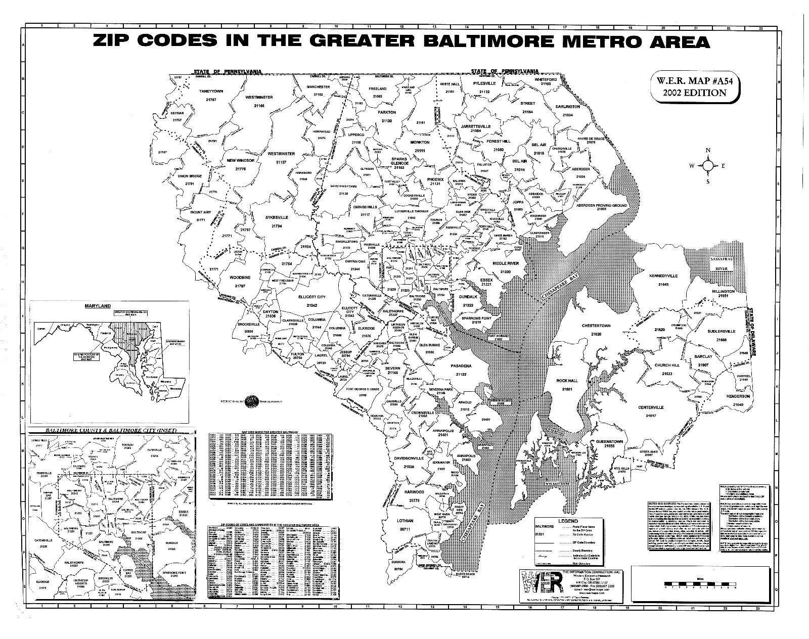 baltimore-md-laminated-zip-code-wall-map-and-similar-items