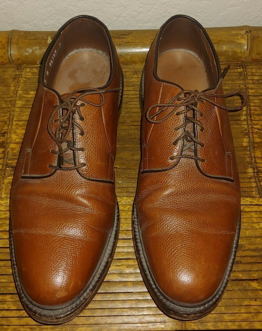 Men size 8.5 D Allen Edmonds Leeds Plain Toe Dress Shoe Brown Leather ...