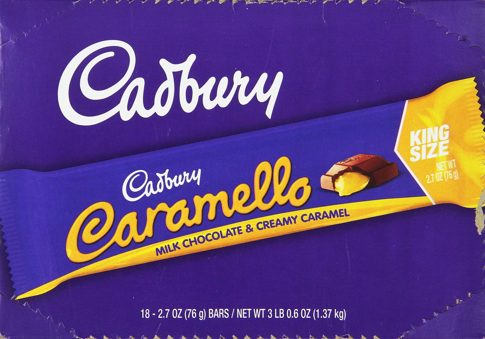 CARAMELLO Chocolate Caramel Candy Bar, King Size (Pack of 18) 2.7 ounce ...