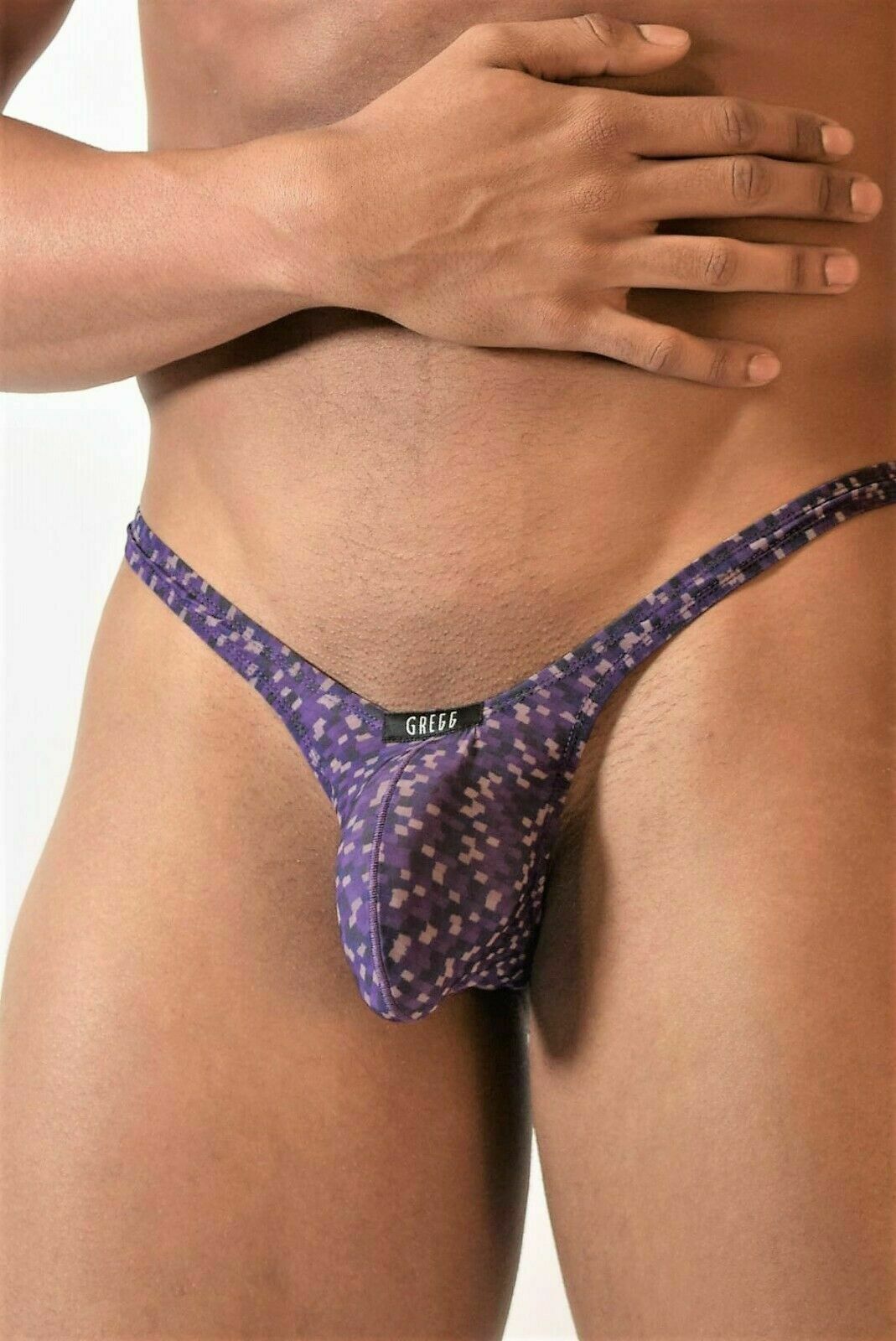 GREGG HOMME Thongs Second-Skin Retro Sheer Purple Thong With C-Ring 16