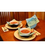 Set of 4 Microwavable Bowl Holders / Cozys,  reversible, Handmade in the USA. - $23.24