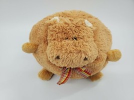 10: Hugfun Round Fat HIPPO Plush Tan Round Super Soft Plush Stuffed Toy B350 - $12.99