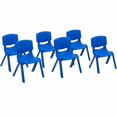 6-pack Kids Plastic Stackable Classroom Chairs-Blue - Nursery Furniture ...