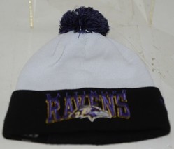 New Era NFL Licensed Baltimore Ravens White Cuffed Winter Cap image 1