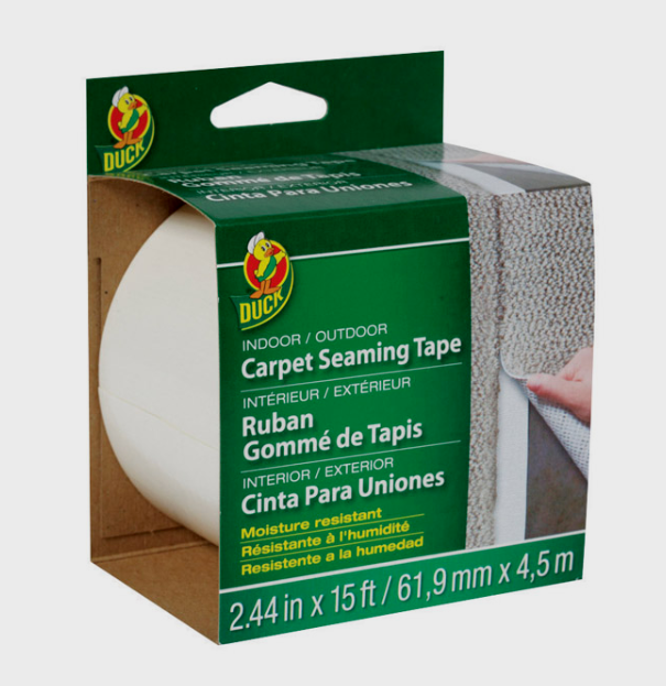 Duck White CARPET TAPE In/Outdoor Moisture Resistant 2.44 W x 15 ft. L 286519