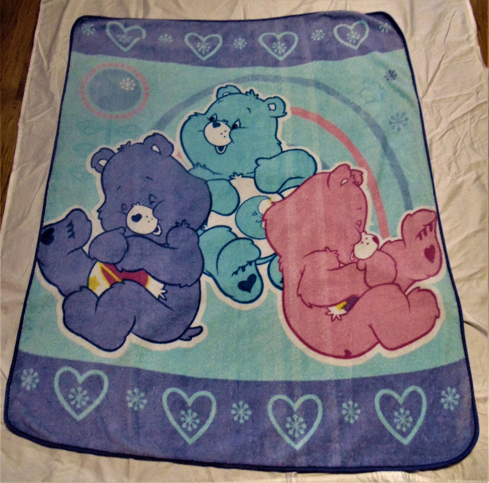 Care Bears Lightweight Cotton Blanket Preowned 56" X 46" Blankets