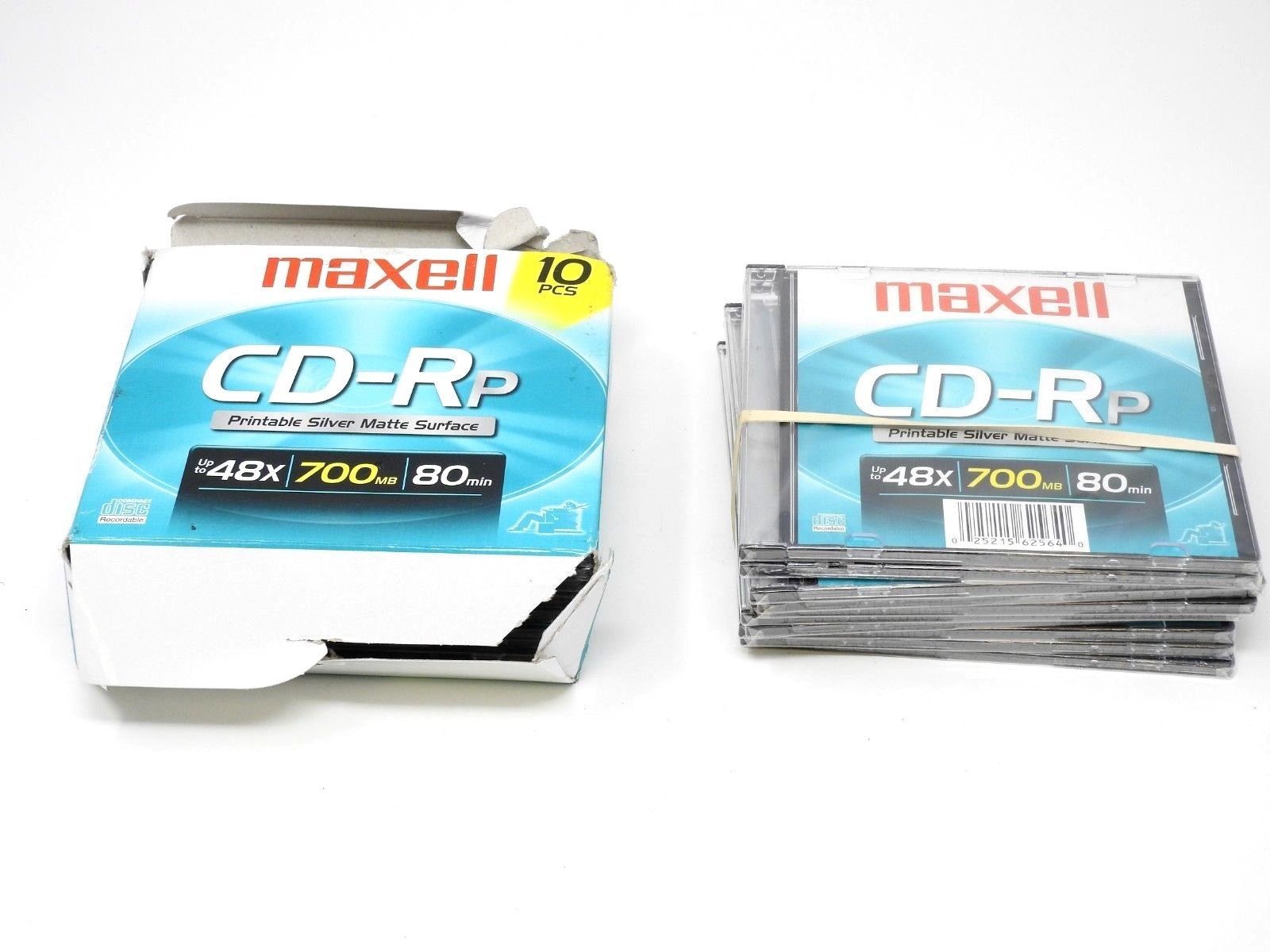 Primary image for Maxell CD-Rp Printable Silver Matte Surface (10 Pieces, 48x, 700MB, 80 Minutes)