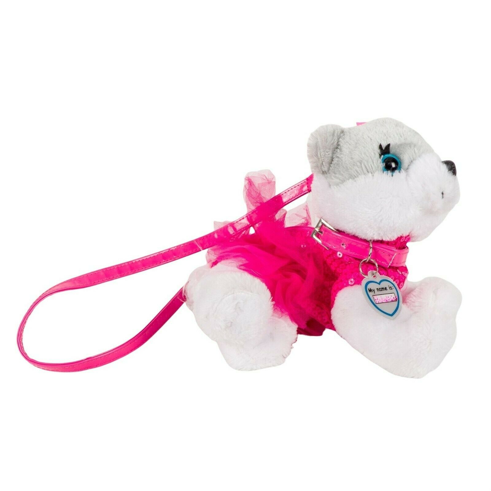 Poochie & Co Dog Purse Bag Pink Sequin Tutu White Gray Husky Kids