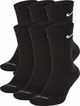 Nike Men's Everyday Plus Cushion Crew Socks (Large, Black/White) - $37.19