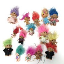 Vintage Mixed Russ Applause TROLL Doll Figure Lot of 15 Clothes Jewels - $33.20