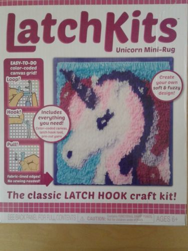 LatchKits Mini-Rug Sewing Kit The Classic Latch Hook Craft Kit Unicorn