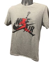 Jordan T Shirt Men Small Gray Short Sleeve Jumpman Logo Spell Out - $17.10