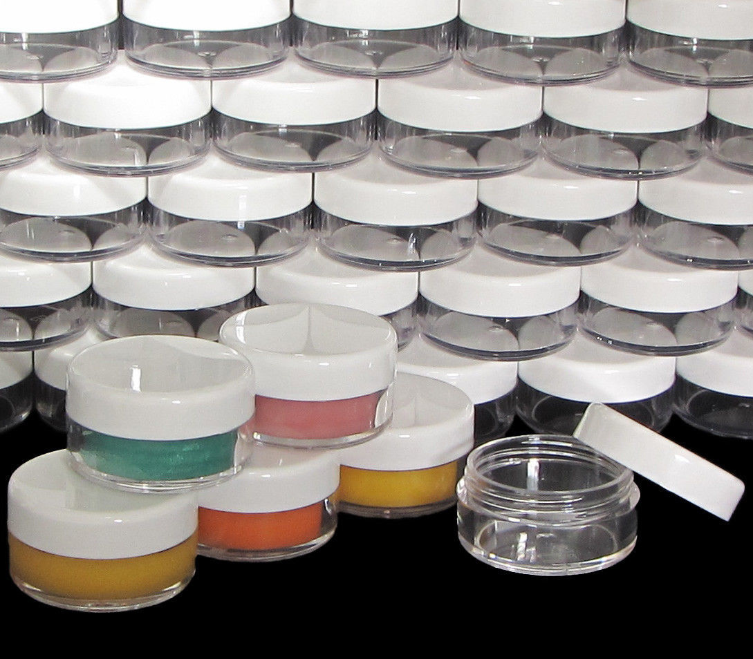 500 Beauty Containers Wholesale Plastic Cosmetic Jars 10 Gram Ml White Cap 5066 Other