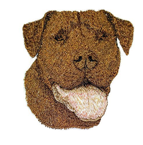 Amazing [American Pit Bull Terrier Dog Face] Embroidery Iron On/Sew Patch [4 x
