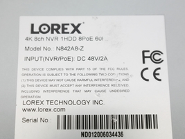 Lorex N842A8-Z 4K Ultra HD 8-Channel POE 3TB HDD NVR image 4