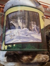 Wolf Wolves American Heritage Woodland Plush Raschel Throw blanket - $23.75