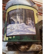 Wolf Wolves American Heritage Woodland Plush Raschel Throw blanket - $23.75