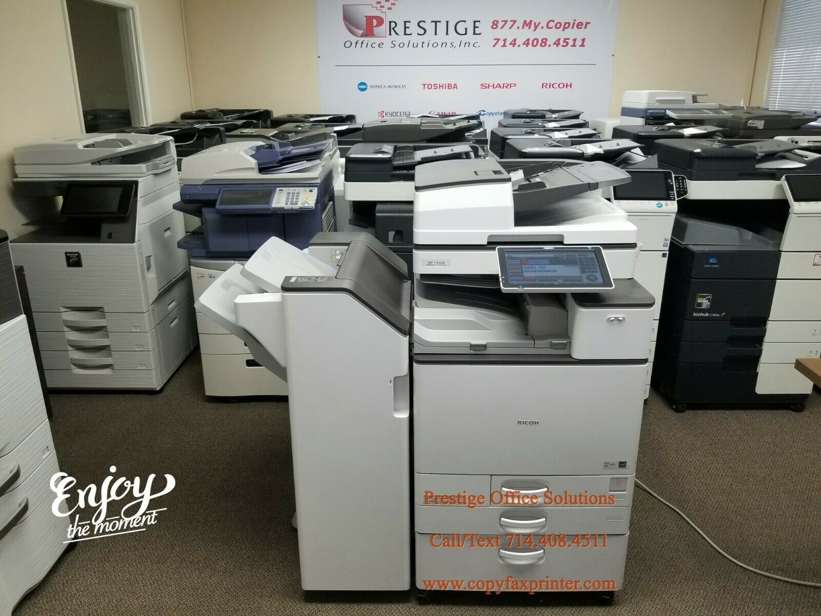 Ricoh MP C4504 Copier Printer Scanner with Stapling FinisherLow Meter