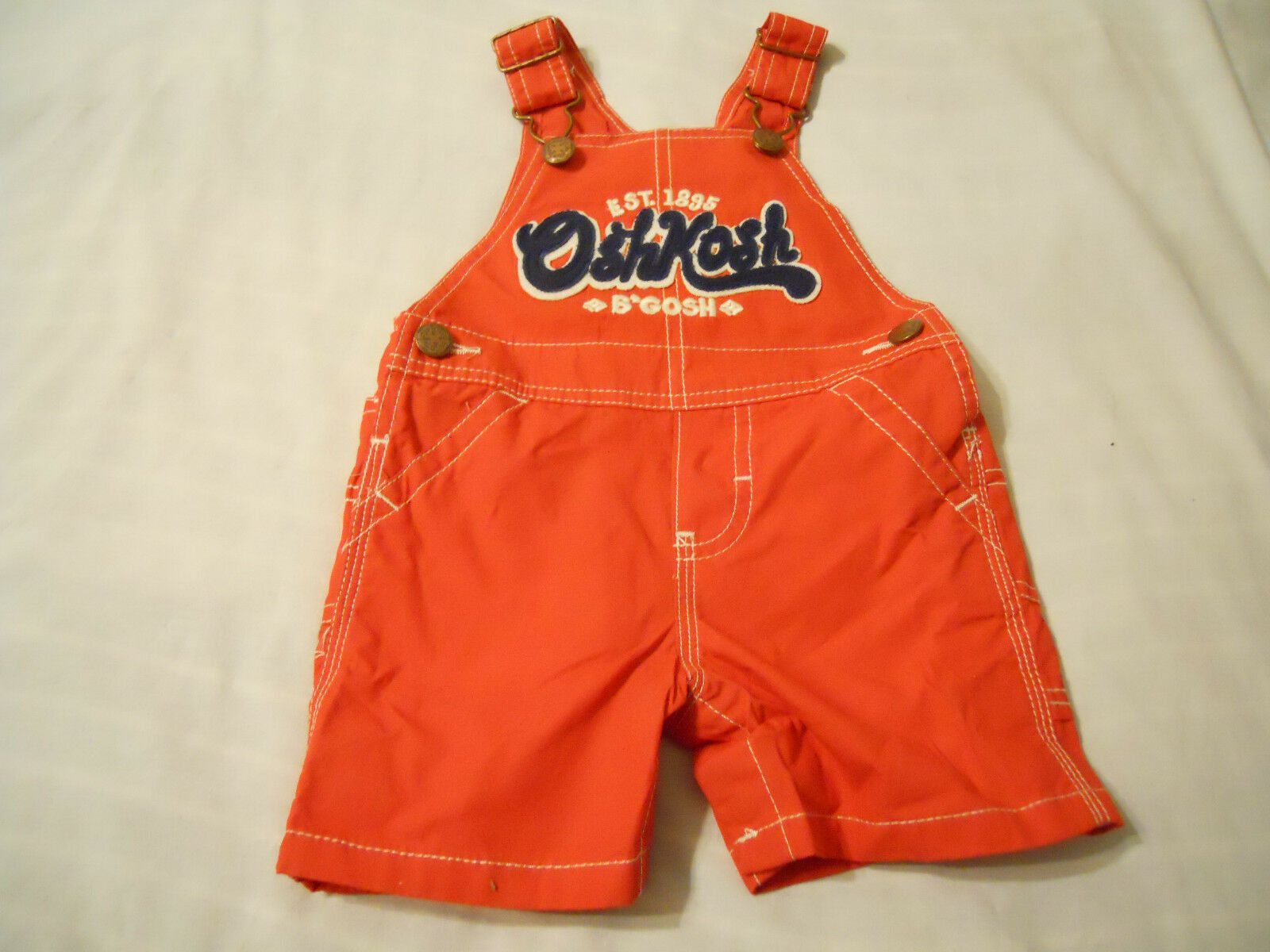 Primary image for Osh Kosh Bibs Boys Size 9 Months Red Overall Infant Baby