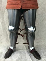 Medieval Knight 18GA Steel Warrior Armor Full Leg Set Greaves armor Costume - $217.54