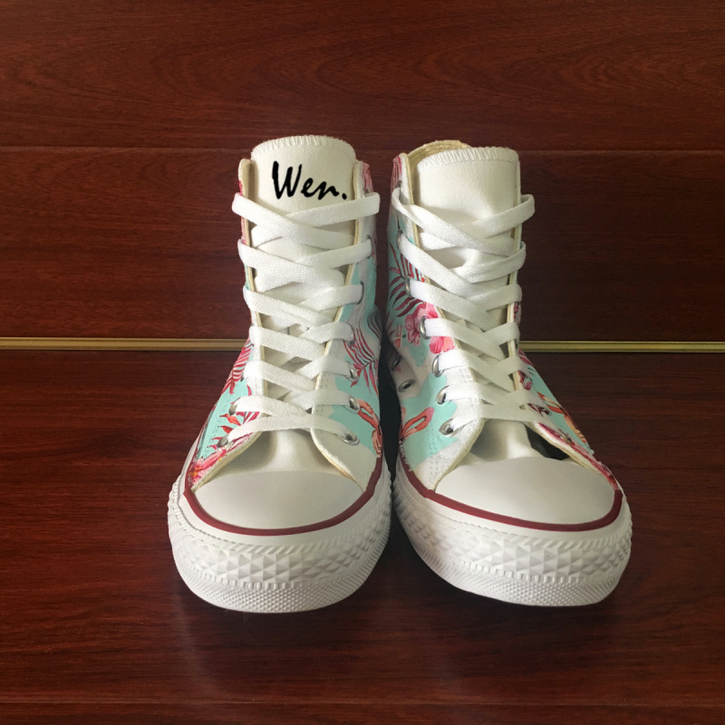 Pink Flamingo Love High Top Canvas Sneakers | Converse chuck taylor high top sneaker, Sneakers 