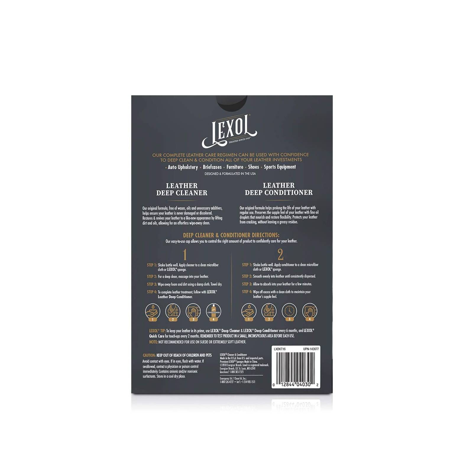 Lexol Leather Conditioner and Leather Cleaner Kit 8 oz Bottles