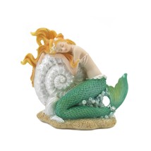 MERMAID RELAXING IN SEASHELL FIGURINE - Mermaids