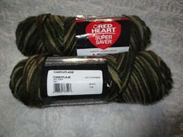 2 - 5 Oz. Skeins Red Heart Super Saver Camouflage Acrylic 4-Ply Yarn - 236 Yds. - $10.00