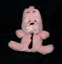 9" Vintage 1987 Commonwealth Pink Puppy Dog Black Ears Stuffed Animal Plush Toy - $26.77