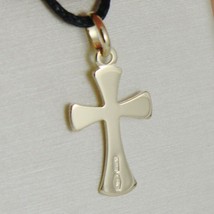 SOLID 18K YELLOW GOLD CROSS, CROSS OF LIFE, ANKH SHINY 0.9 INCHES MADE IN ITALY image 2