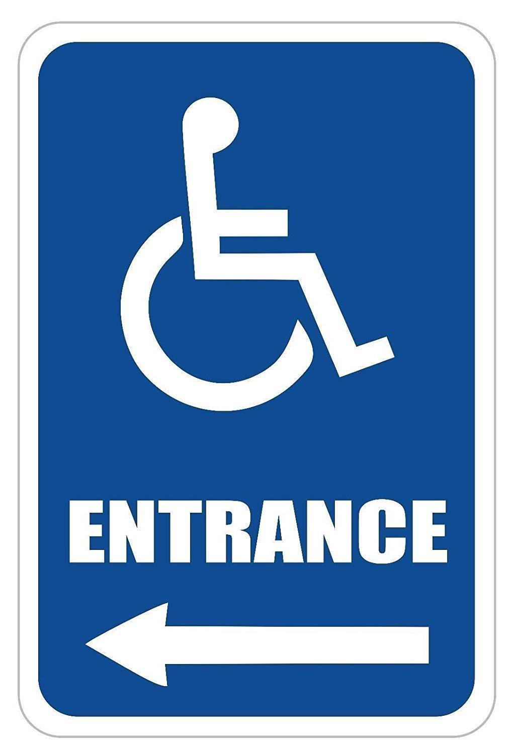 Handicap entrance accessible this way 12