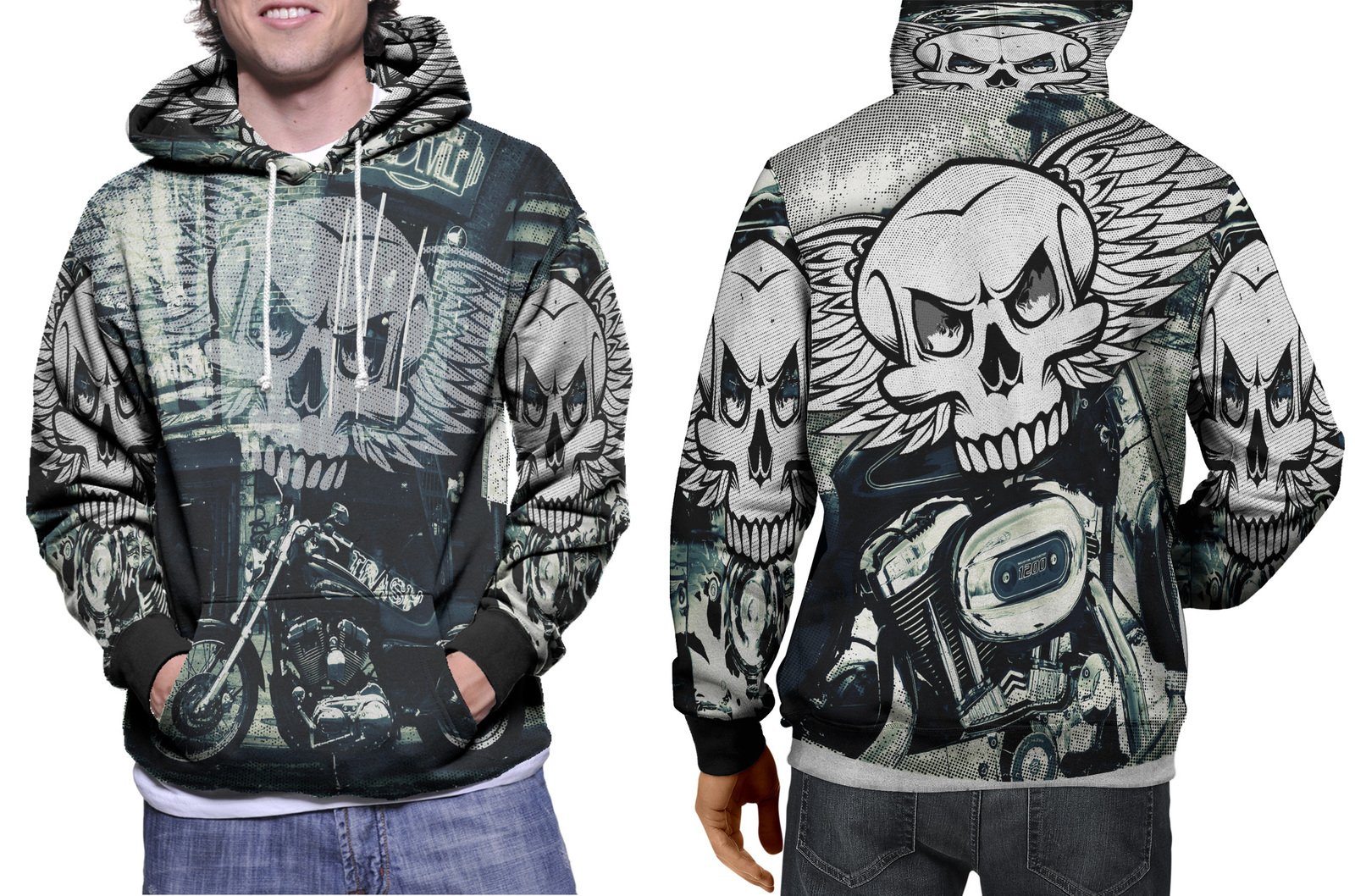 hoodie men's Biker Style - Hoodies & Sweatshirts