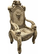 56&quot;H Fantasy Underworld White Walker Skeleton Spines &amp; Bones Skull Thron... - $1,199.99