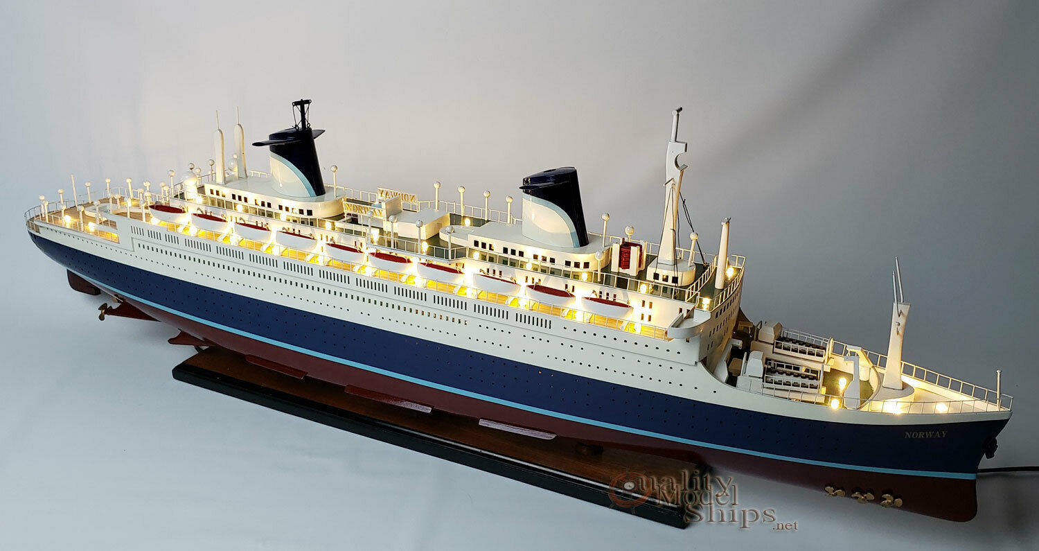 SS Norway with Lights Handcrafted Ocean Liner Model 40