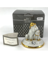 Limoges Oggetti R. G. Bulldog Figurine W/SWAROVSKI CRYSTAL COD. 195 In B... - $262.35