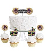 Big Dot Of Happiness Mardi Gras - Dessert Cupcake Toppers - Masquerade - $29.09