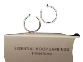 Avon Essential Hoop Earrings - Silvertone - $15.25