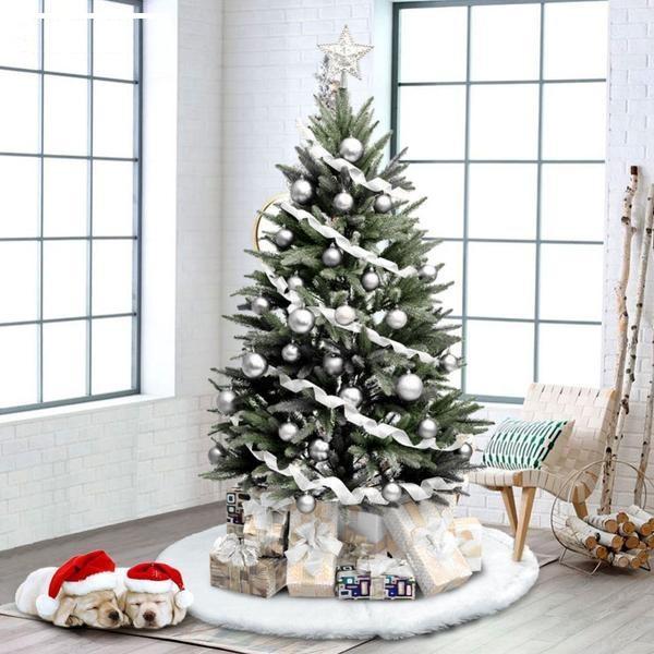 SALE! White Faux Fur Snow Christmas Tree Skirt (122cm/48inch)