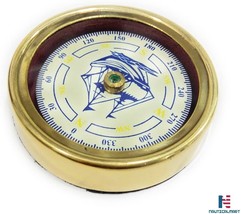 NauticalMart Grow Old Along with Me Engraved Brass Compass with Chain and Leathe