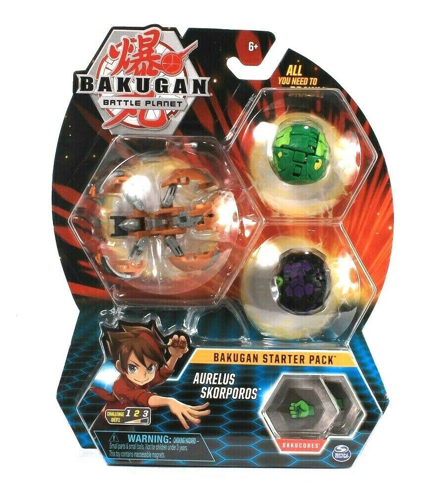 Spin Master Bakugan Battle Planet Starter Pack Aurelus Skorporos Age 6 ...