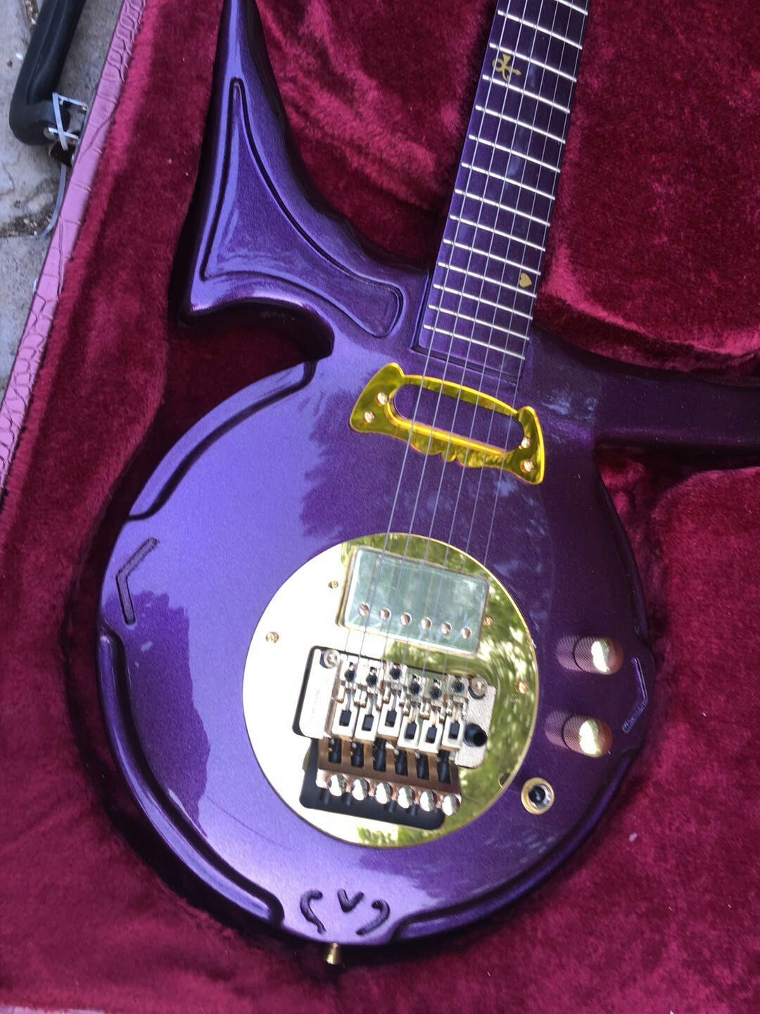 Prince Signature Love Symbol Guitar Reproduction Purple Gold Colors 