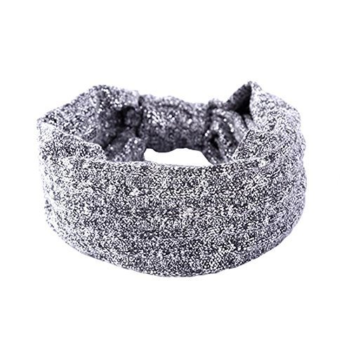 Comfortable Hair Bands Shiny Headscarf for Sports or Fashion-Gray Headband