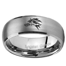 Wolf 8mm Silver Dome Tungsten Carbide Wedding Mens Ring - $43.99