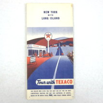Vintage 1956 Tour with Texaco New York & Long Island Road Map Points of Interest - $19.99