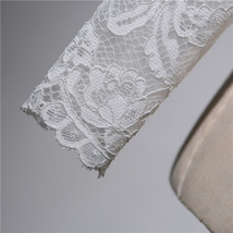 Empire Long Sleeve Lace Crop Top Button Down Wedding Lace Crop Top Plus Size image 5