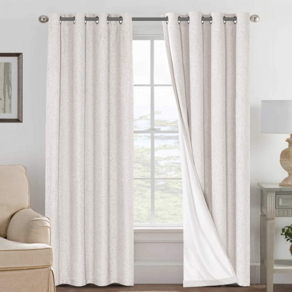 Linen Blackout Curtains 96 Inches Long 100% and similar items