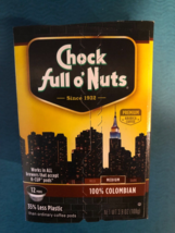 CHOCK FULL OF NUTS 100% COLOMBIAN KCUP PODS 12CT - $12.26