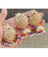 Holi Special Jadau Kundan Jewelry Set Earring Tikka Gold Plated Colorful... - $45.53