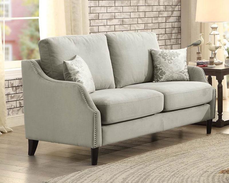 HOLDEN - New Modern Gray Microfiber Fabric Sofa Couch Set Living Room ...