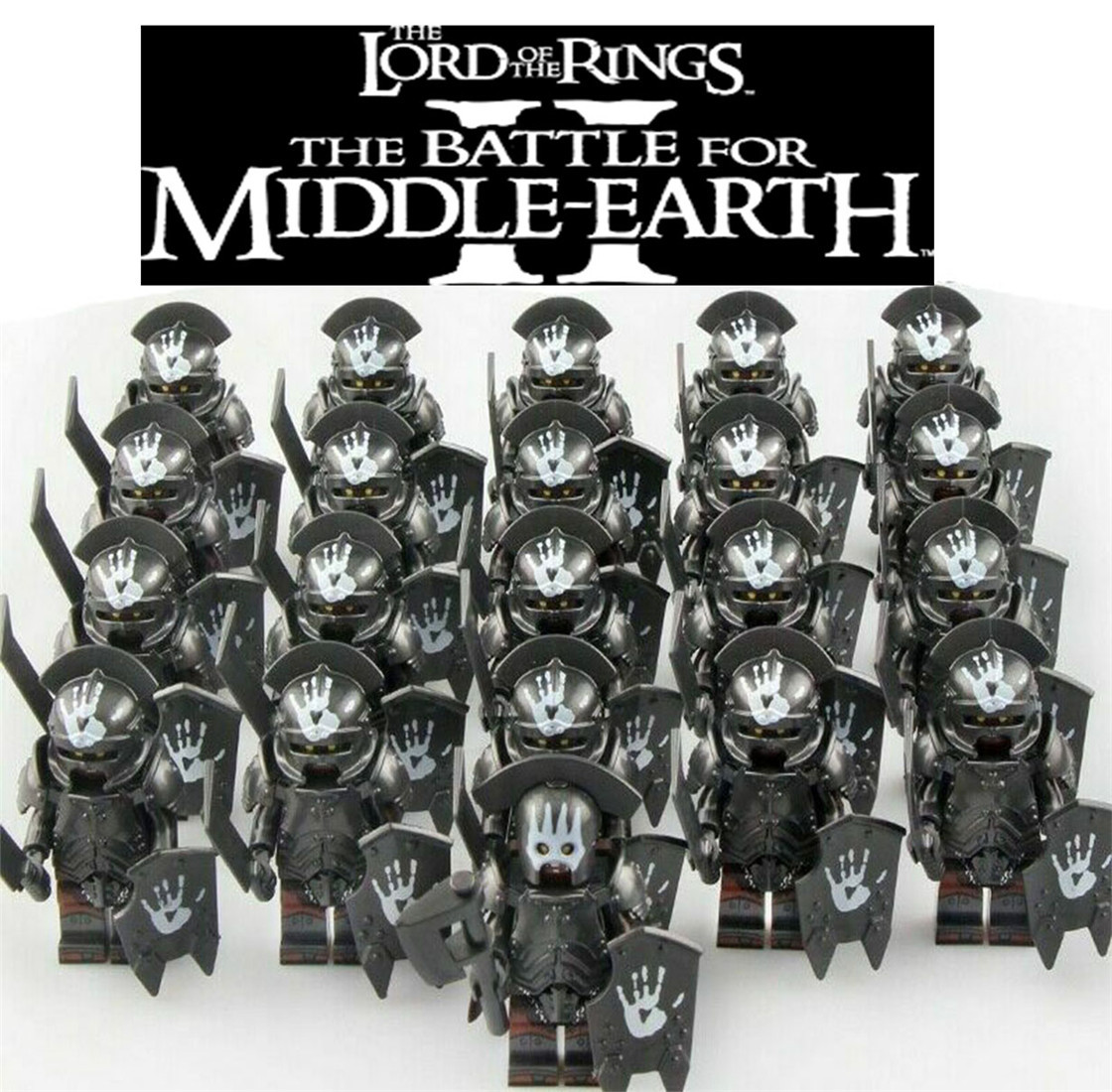 21pcs/set LOTR Isengard Army Uruk-hai Heavy Infantry Minifigure Blocks Toy Gift